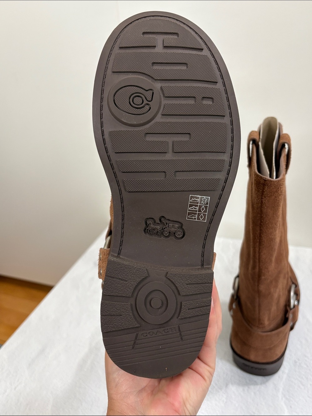 Coach Brown Suede Roper Boots NWT 9 - Picture 13 of 16
